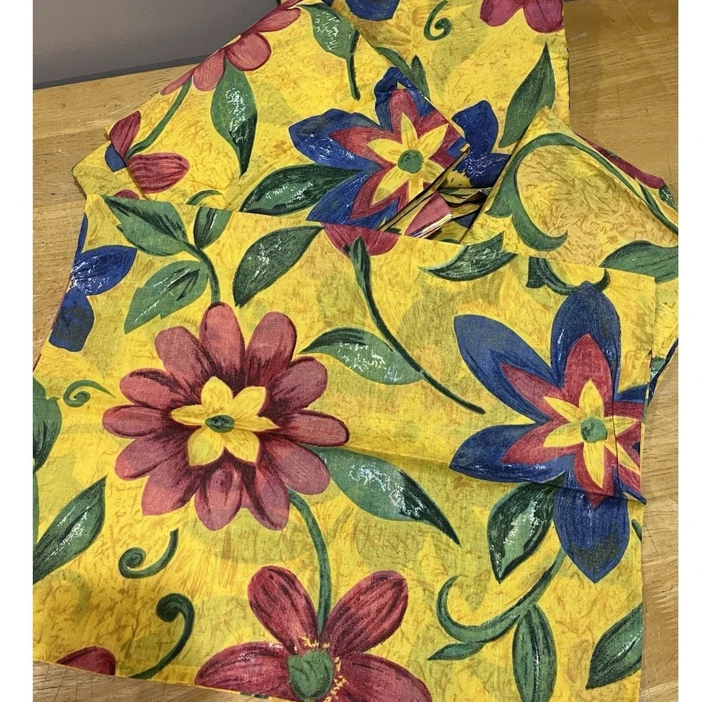 Flower Power King Sheet Set 200 TC‎ Cotton Blend Floral Tropical Yellow Blue